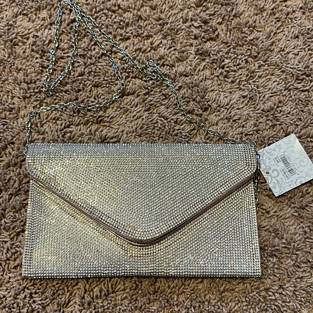 Rose Gold glitzy wristlet/ crossbody